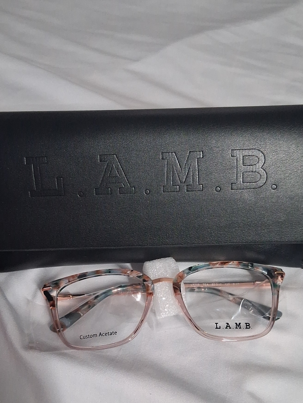 NWT Womens Rxable L.A.M.B. LA148 Teal, Pink & Brown Eyeglass Frames